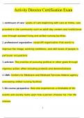 Activity Director Certification Exam Questions and Answers &lpar;2024 &sol; 2025&rpar; &lpar;Verified Answers&rpar;