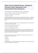 Utah Life and Health Exam- Chapter 6 Practice Exam Questions And Guaranteed Pass Solutions&period;