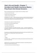 Utah Life and Health- Chapter 7&colon; Accident and Health Insurance Basics Prep Exam And Actual Answers&period;