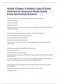 Health Chapter 8 Indiana Laws & Rules Pertinent to Insurance Study Guide Exam And Actual Answers&period;