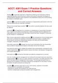 ACCT&period; 4301 Exam 1 Practice Questions and Correct Answers