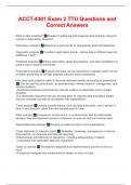 ACCT-4301 Exam 2 TTU Questions and Correct Answers
