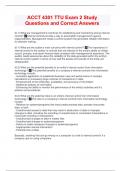ACCT 4301 TTU Exam 2 Study Questions and Correct Answers