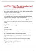 ACCT 4301 Test 1 Review Questions and Correct Answers