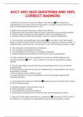 ACCT 4301 QUIZ QUESTIONS AND 100&percnt; CORRECT ANSWERS