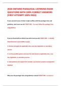 2024 ONTARIO PARALEGAL LICENSING EXAM QUESTIONS WITH 100&percnt; CORRECT ANSWERS &lpar;FIRST ATTEMPT 100&percnt; PASS&rpar;