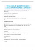 TEXAS MPJE LATEST QUESTIONS ALREADY ANSWERED A GRADED