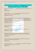 Complete; ASE A2 - Automatic Transmission Test/ 2024-2025 Questions With Correct Answers.