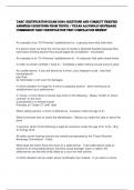 TABC CERTIFICATION EXAM 2024 QUESTIONS AND CORRECT VERIFIED ANSWERS &lpar;QUESTIONS FROM TESTS&rpar; &sol; TEXAS ALCOHOLIC BEVERAGE COMMISSION TABC CERTIFICATION TEST COMPILATION NEWEST