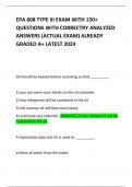EPA 608 TYPE III EXAM WITH 150&plus; QUESTIONS WITH CORRECTRY ANALYZED ANSWERS &lpar;ACTUAL EXAM&rpar; ALREADY GRADED A&plus; LATEST 2024 