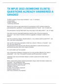 TEXAS MPJE&colon; TEXAS STATE LAWS LATEST QUESTIONS ALREADY ANSWERED A GRADED