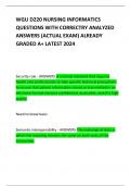 WGU D220 NURSING INFORMATICS  QUESTIONS WITH CORRECTRY ANALYZED ANSWERS &lpar;ACTUAL EXAM&rpar; ALREADY GRADED A&plus; LATEST 2024 