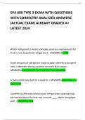 EPA 608 TYPE 3 EXAM WITH QUESTIONS WITH CORRECTRY ANALYZED ANSWERS &lpar;ACTUAL EXAM&rpar; ALREADY GRADED A&plus; LATEST 2024   