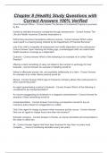 Chapter 8 &lpar;Health&rpar; Study Questions with Correct Answers 100&percnt; Verified