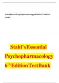 Stahl&rsquo;s Essential Psychopharmacology 6th Edition Test Bank newest