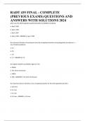 RADT 435 FINAL - COMPLETE &lpar;PREVIOUS EXAMS&rpar; QUESTIONS AND ANSWERS WITH SOLUTIONS 2024