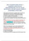 ABC WASTEWATER LEVEL 3 CERTIFICATION EXAM QUESTIONBANK ACTUAL EXAM QUESTIONS AND DETAILED CORRECT ANSWERS&vert; LATEST 2025
