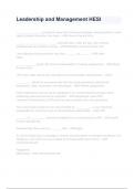 Leadership and Management HESI Exam 2024&sol;2025 Questions With Completed & Verified Solutions&period;