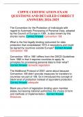 CIPP&sol;E CERTIFICATION EXAM QUESTIONS AND DETAILED CORRECT ANSWERS&vert; 2024-2025