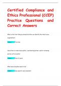 Certified Compliance and  Ethics Professional &lpar;CCEP&rpar;  Practice Questions and  Correct Answers