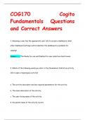 COG170 Cogito Fundamentals Questions and Correct Answers
