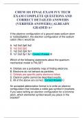 CHEM 101 FINAL EXAM IVY TECH EXAM COMPLETE QUESTIONS AND CORRECT DETAILED ANSWERS &lpar;VERIFIED ANSWERS&rpar; &vert;ALREADY GRADED A&plus;