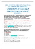 CLC CERTIFICATION EXAM ACTUAL EXAM 2024-2025 TEST BANK COMPLETE 400 QUESTIONS AND CORRECT DETAILED ANSWERS &lpar;VERIFIED ANSWERS&rpar; &vert;ALREADY GRADED A&plus;