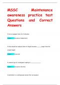MSSC Maintenance Awareness Questions and Correct Answers