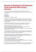 Brunner & Suddarth Ch 52 Endocrine Exam Questions With Correct Answers
