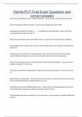 DaVita PCT Final Exam Questions and correct answers
