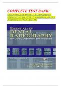 COMPLETE TEST BANK&colon; ESSENTIALS OF DENTAL RADIOGRAPHY 8TH EDITION BY EVELYN THOMSON&comma; ORLEN JOHNSON LATEST UPDATE&period;