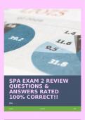 SPA EXAM 2 REVIEW QUESTIONS & ANSWERS RATED 100&percnt; CORRECT&excl;&excl;