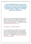 ATI LEADERSHIP FINAL EXAM 2024 NEWEST ACTUAL EXAM COMPLETE 100 QUESTIONS WITH DETAILED VERIFIED ANSWERS &lpar;100&percnt; CORRECT ANSWERS&rpar; &sol;ALREADY GRADED A&plus;