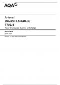 AQA A-level ENGLISH LANGUAGE 7702&sol;2 Paper 2&Tab;Language diversity and change