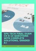 SPA TECH FINAL EXAM CH 8-14 QUESTIONS WITH COMPLETE SOLUTIONS&comma; GRADED A&plus;
