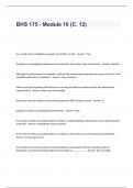 BHS 175 - Module 10 &lpar;C&period; 12&rpar; Exam Questions with Correct and Verified Answers