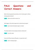 PALS Questions and  Correct Answer