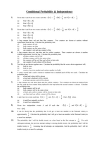 Conditional probability with exercises