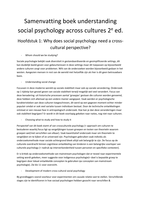 Boek cultuurvergelijking (Understanding social psychology across cultures 2e ed) samenvatting hfd 1 t/m 14