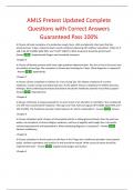AMLS Post Test Updated Questions with Correct Solution Guaranteed Pass 100&percnt;