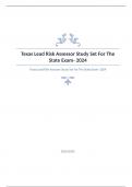 Texas Lead Risk Assessor Study Set For The State Exam Question and answers rated A&plus;