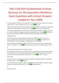 DAU CLM 059 Fundamentals of Small Business for the Acquisition Workforce Exam Questions with Correct Answers Graded A&plus; Pass 100&percnt;