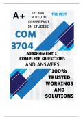 COM3704 Assignment 1 &lpar;COMPLETE ANSWERS&rpar; Semester 2 2024