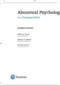 Abnormal Psychology in a Changing World&comma; 11th edition