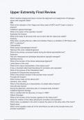 Upper Extremity Final Review Questions and Answers With complete solution &lpar;Graded&rpar;