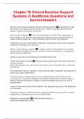 Chapter 10 Clinical Decision Support Systems in Healthcare Questions and Correct Answers