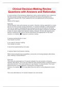 Clinical Decision-Making Review Questions with Answers and Rationales