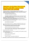 VIRGINIA STATE PRACTICE EXAM  Questions with 100&percnt; Answers Latest  Updates 2024 TOP GRADED 