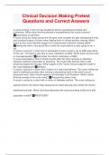 Clinical Decision Making Pretest Questions and Correct Answers