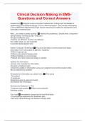 Clinical Decision Making in EMS-Questions and Correct Answers
